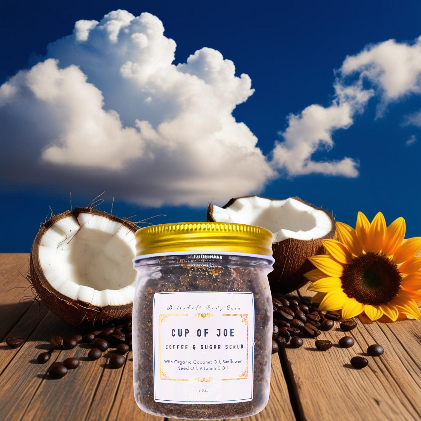 NEW! Cup of Joe - Mocha Coffee Scrub w/Grape Seed Oil,Shea Butter,Vitamin E