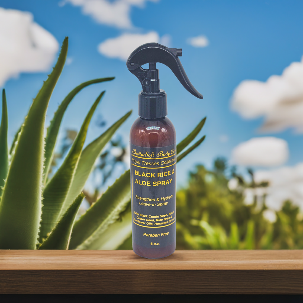 Black Rice & Aloe - Leave In Hair Spray (with Black Cumin Oil & Black Castor Oil)