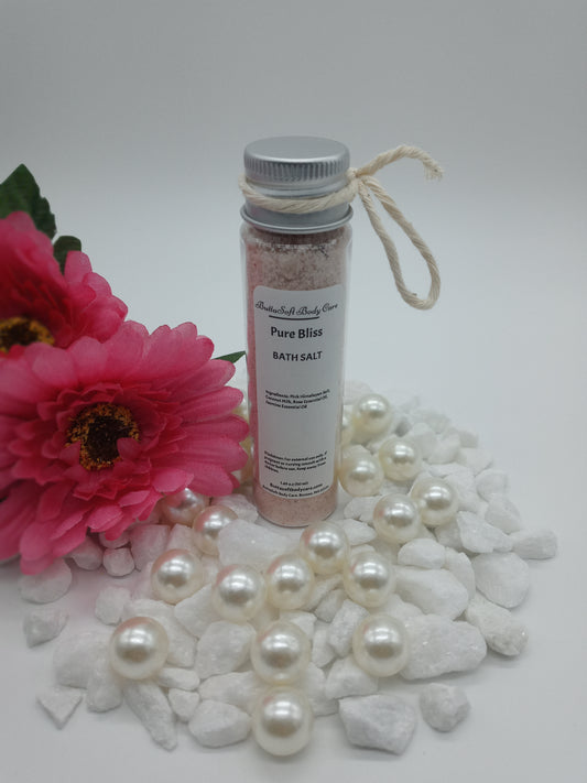 Pure Bliss Bath Salts - Coconut Milk, Pink Himalayan Salt, Jasmine buds & Rose petals.