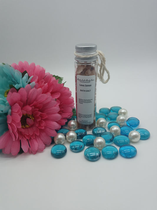 Love Jones Bath Salts - Pink Himalayan Salt Infused with essential oils & Rose Petals